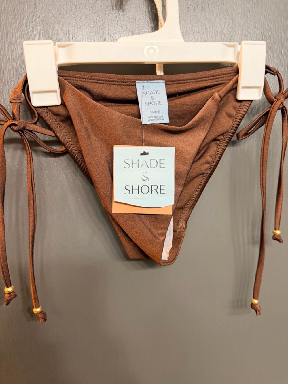 Shade & Shore Brown Tie-Side Bikini Bottoms